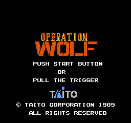 Operation Wolf title screen for NES